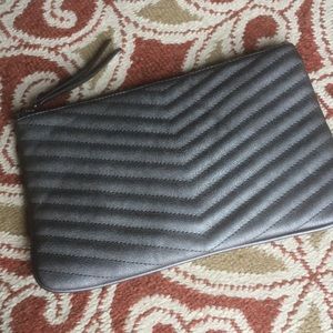 Sliver makeup bag or travel clutch